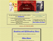 Tablet Screenshot of performingartsarchive.com